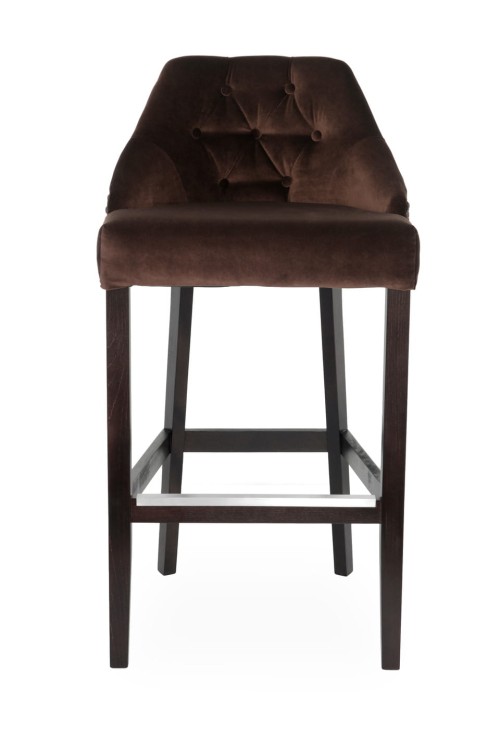 Sissi- Bar Stoll, Upholstered with Wooden Legs Elegant Stool21