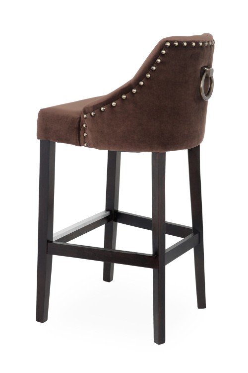 Sissi- Bar Stoll, Upholstered with Wooden Legs Elegant Stool22