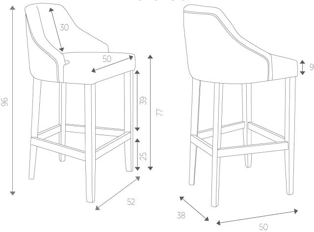 Sissi seat height 77cm