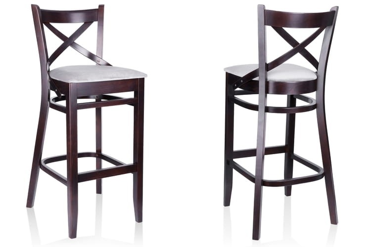 Windsor – Wooden Bar Stool with Upholstered Seat