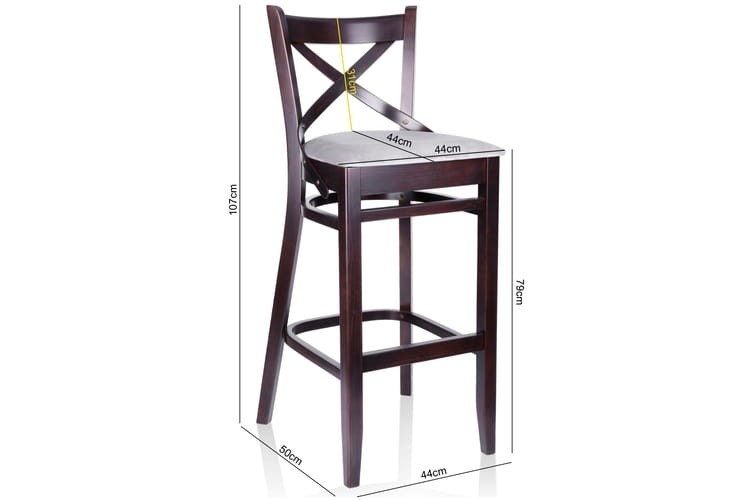 Windsor – Wooden Bar Stool with Upholstered Seat