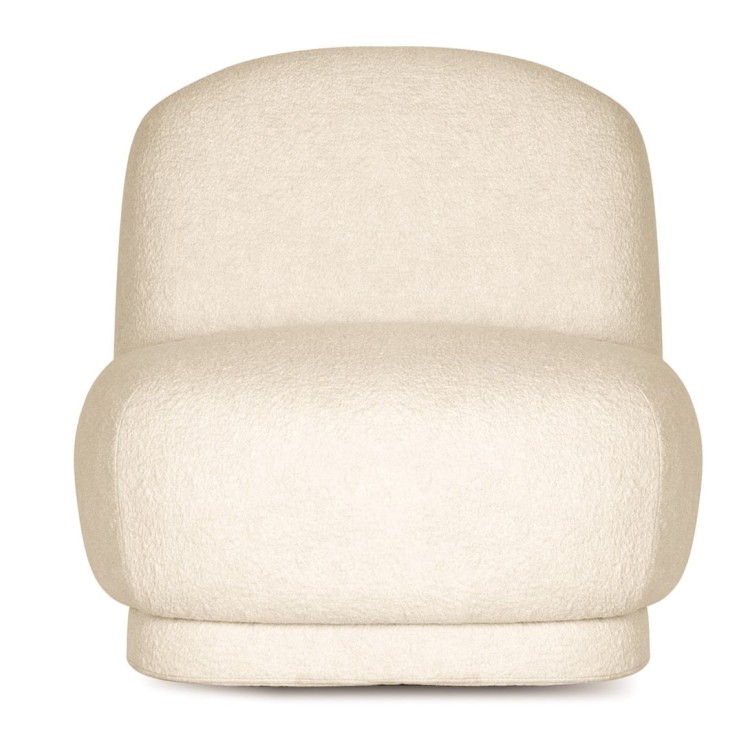 Blown Swivel Armchair Upholstered Japandi Style2