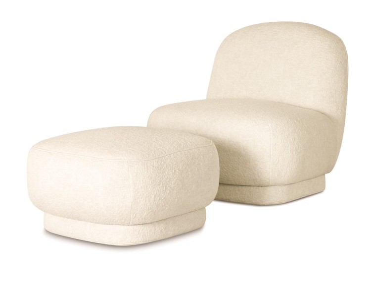 Baloon Swivel Armchair Upholstered Japandi Style5