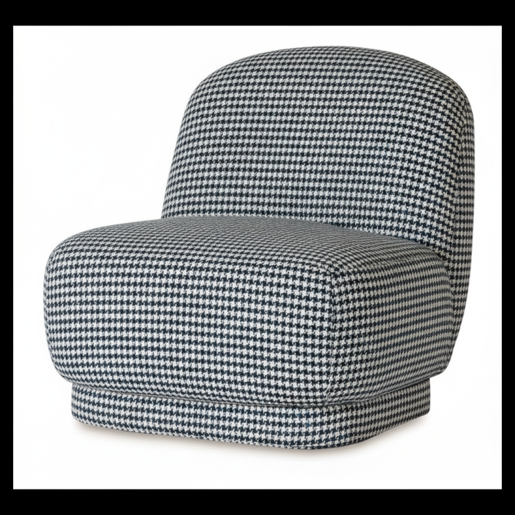 Baloon Swivel Armchair Upholstered Japandi Style6