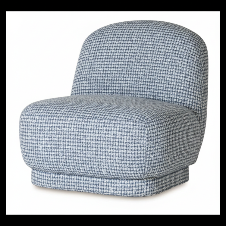Baloon Swivel Armchair Upholstered Japandi Style7