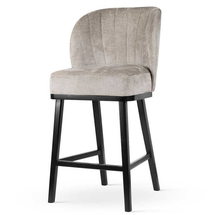 SHELLY SUPREME BAR STOOL UPHOLSTERED SOLID WOOD LEGS1