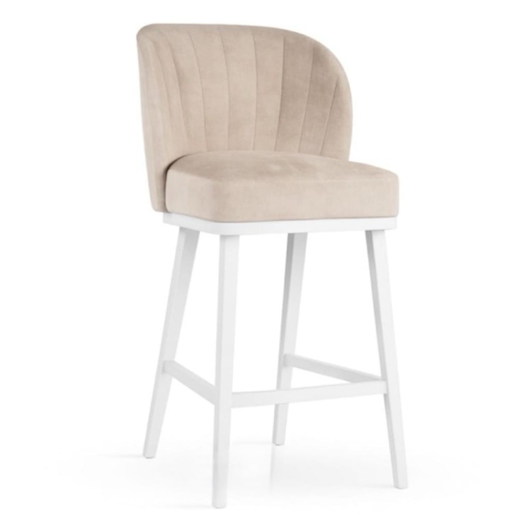 SHELLY SUPREME BAR STOOL UPHOLSTERED SOLID WOOD LEGS4