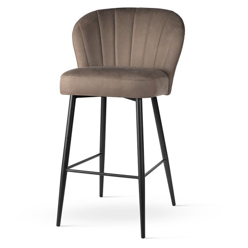 SHELLY SUPREME BAR STOOL BESPOKE UPHOLSTERED STEEL LEGS 1