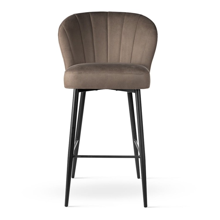 SHELLY SUPREME BAR STOOL BESPOKE UPHOLSTERED STEEL LEGS 3