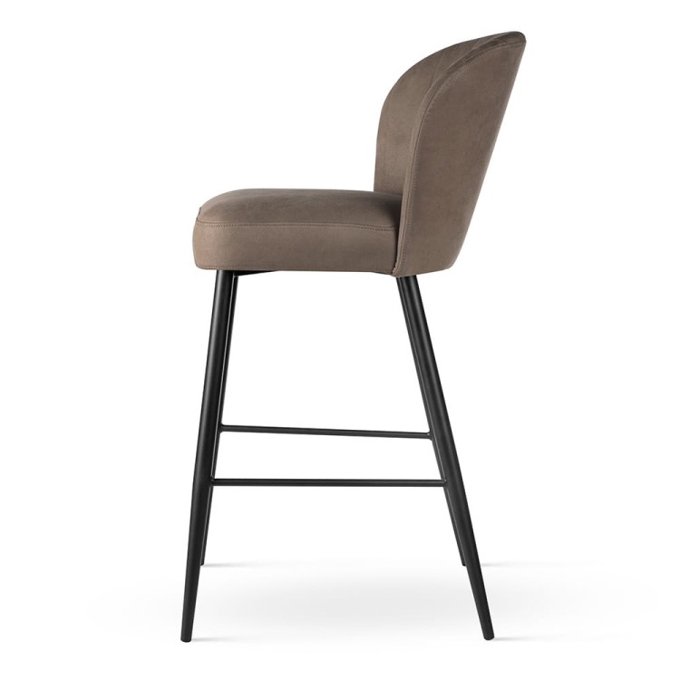 SHELLY SUPREME BAR STOOL BESPOKE UPHOLSTERED STEEL LEGS 5