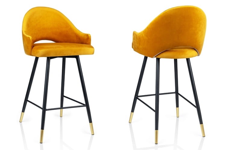 Rose Bar Stool Velvet Upholstery1