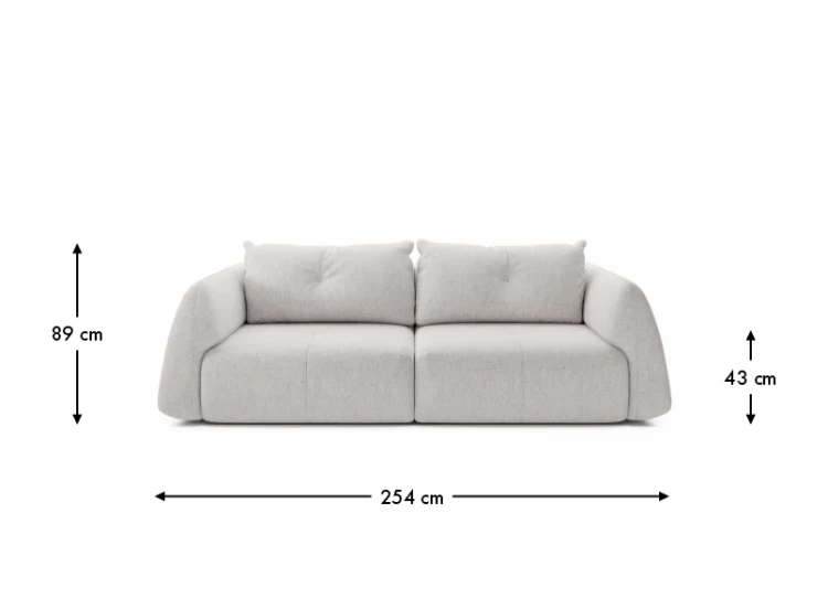 Camden Sofa Upholstered Designer Comfortable Recliner Sofa Bed with Electric Seat Extension- dimension