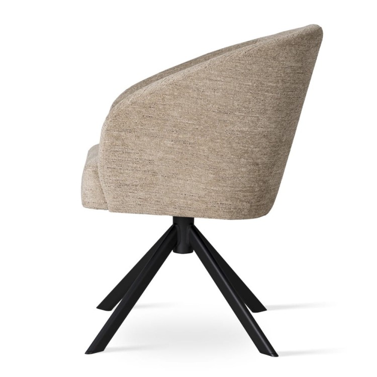 MILANO Supreme Swivel Chair Wooden base or Steel Upholstered  Designer Dining Chair3