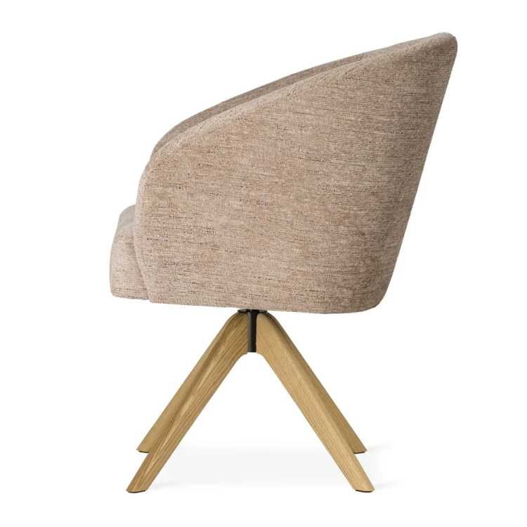 MILANO Supreme Swivel Chair Wooden base or Steel Upholstered  Designer Dining Chair5