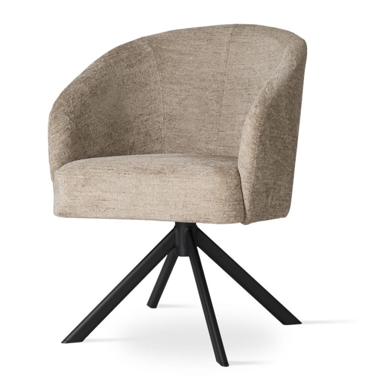 MILANO Supreme Swivel Chair Wooden base or Steel Upholstered  Designer Dining Chair7