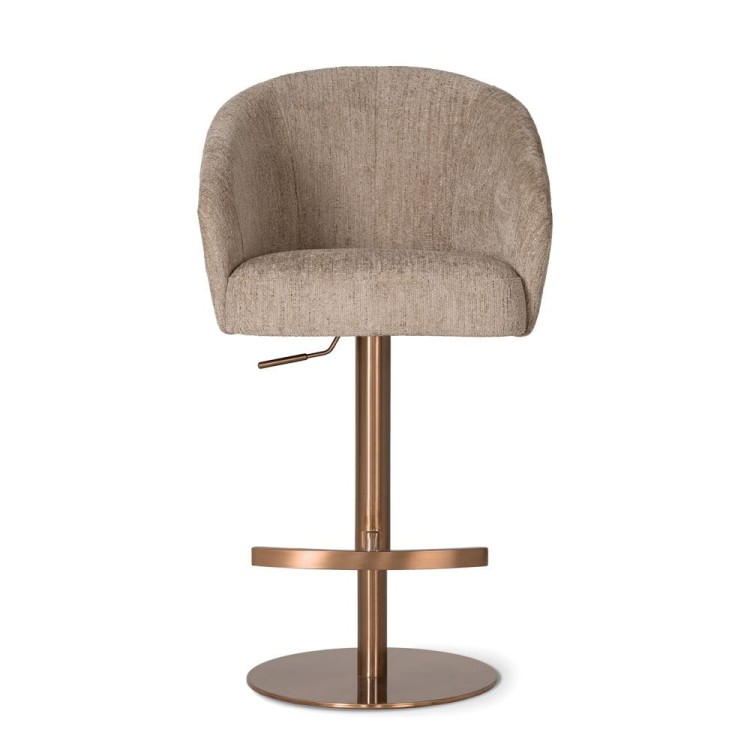 Milano Supreme Bar Stool Premium Upholstered Stool with Base Cross or Round-rose gold