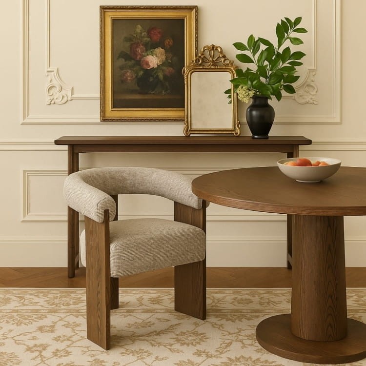 Selvio Chair Wooden Upholstered Dining Chair Contemporary Handcrafted3