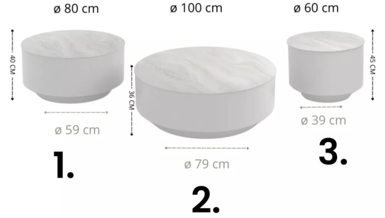 Vesuvius - Coffee Table Luxury and Glamour Italian Sintered Quartz-dimensions