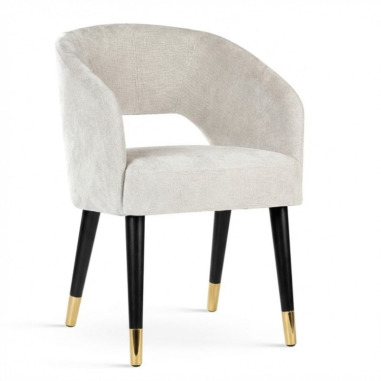 gold ends-INES - DINING CHAIR, DINING CHAIR, BESPOKE UPHOLSTERED WOODEN LEGS
