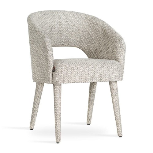 INES- DINING CHAIR, FULLY UPHOLSTERED DINING CHAIR WITH WOODEN BASE by MEK design