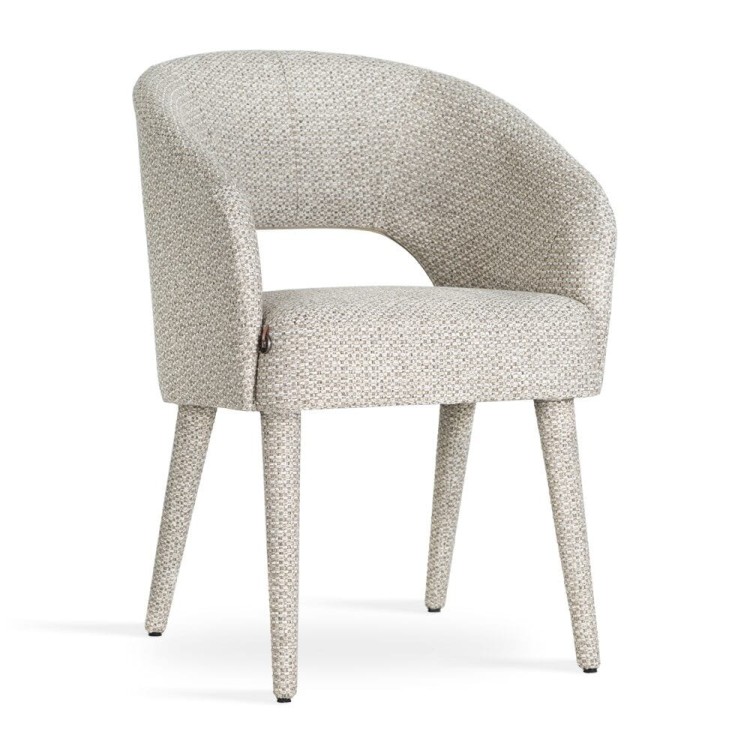 INES- DINING CHAIR, FULLY UPHOLSTERED DINING CHAIR WITH WOODEN BASE by MEK design