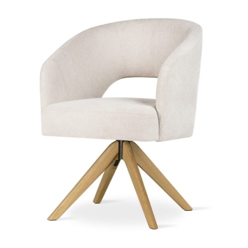 Ines Supreme - Swivel Chair, Upholstered Dining Chair on Steel or Wooden Leg by MEK design