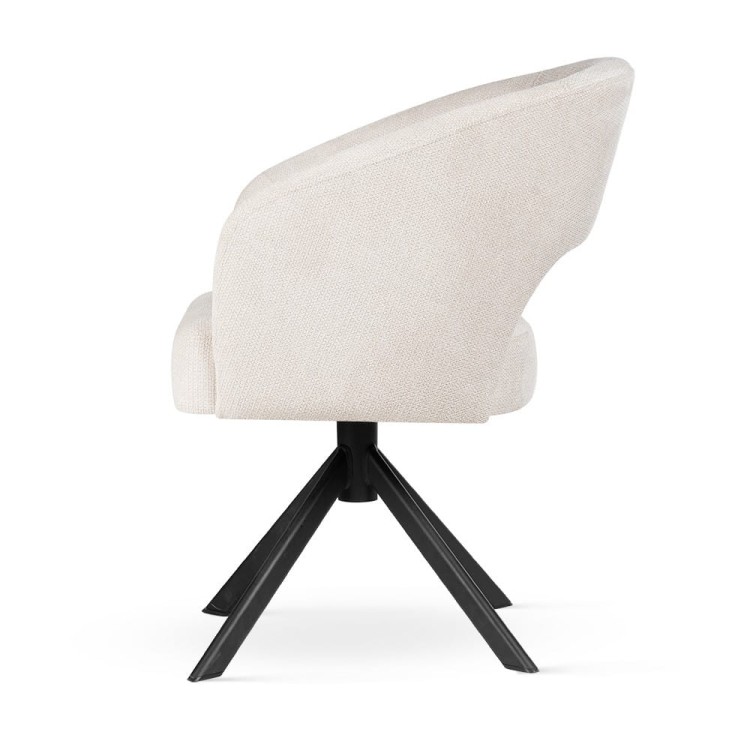 Ines Supreme - Swivel Chair, Upholstered Dining Chair on Steel or Wooden Leg by MEK design4