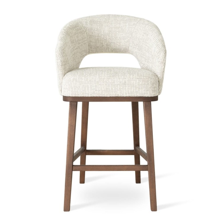 Bar Stool- Ines, Upholstered Solid Wood or Steel Stool, Breakfast Bar .webp