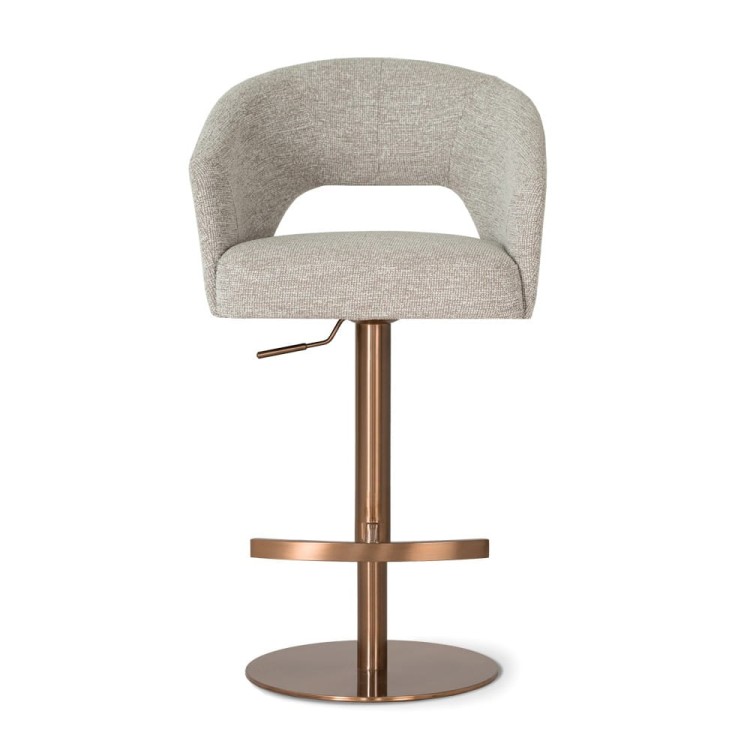 Ines- Swivel Bar Stool Upholstered Breakfast Stool Pump Adjustable2