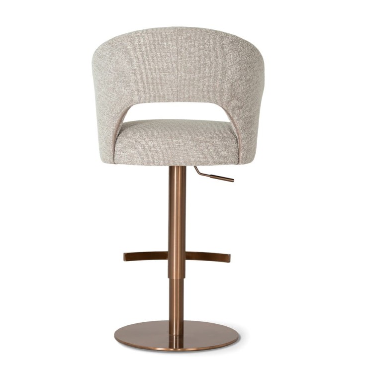 Ines- Swivel Bar Stool Upholstered Breakfast Stool Pump Adjustable4