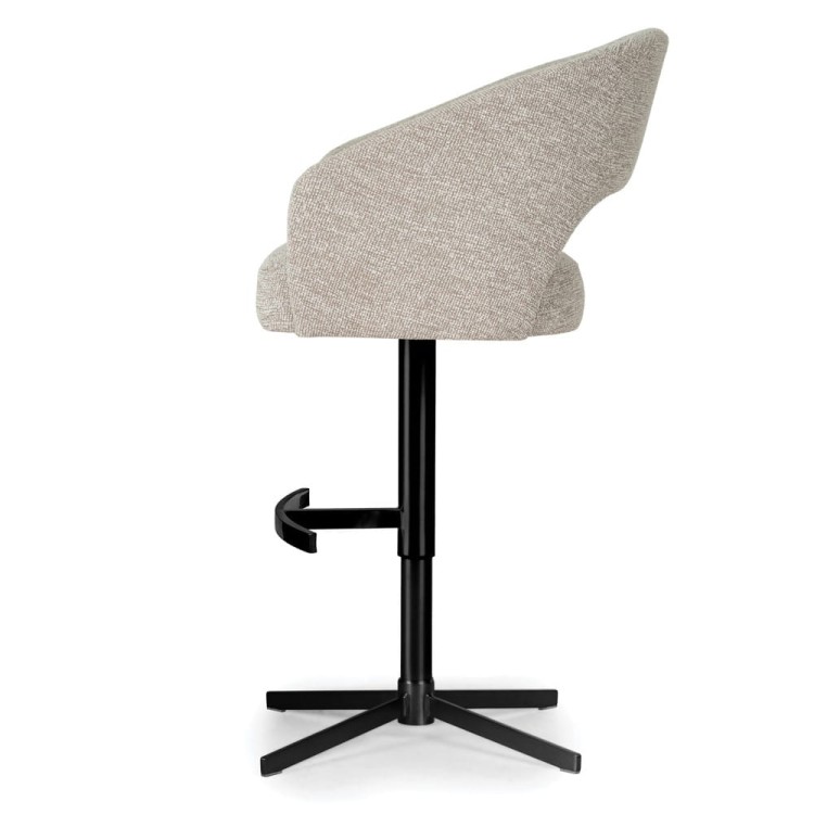 Ines- Swivel Bar Stool Upholstered Breakfast Stool Pump Adjustable5