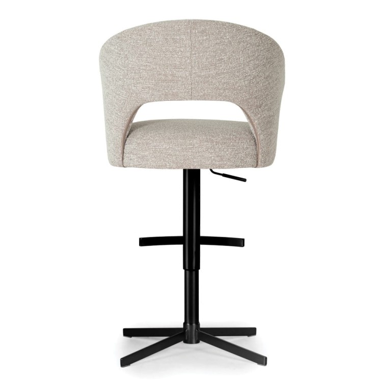 Ines- Swivel Bar Stool Upholstered Breakfast Stool Pump Adjustable6