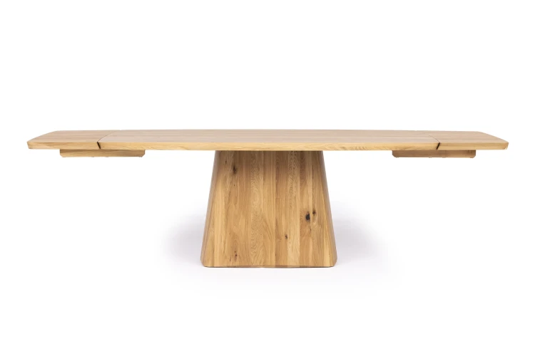Dining Table Lugano Solid Oak Extendable Oval Top - Modern Wood Base 160-320 cm by MEK design6