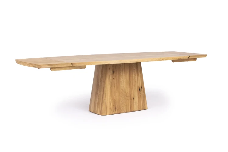 Dining Table Lugano Solid Oak Extendable Oval Top - Modern Wood Base 160-320 cm by MEK design12
