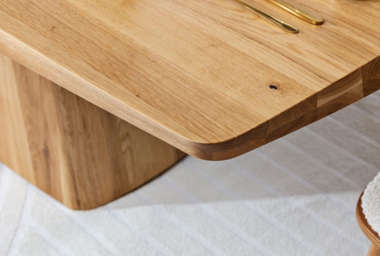 Dining Table Lugano Solid Oak Extendable Oval Top - Modern Wood Base 160-320 cm by MEK design13