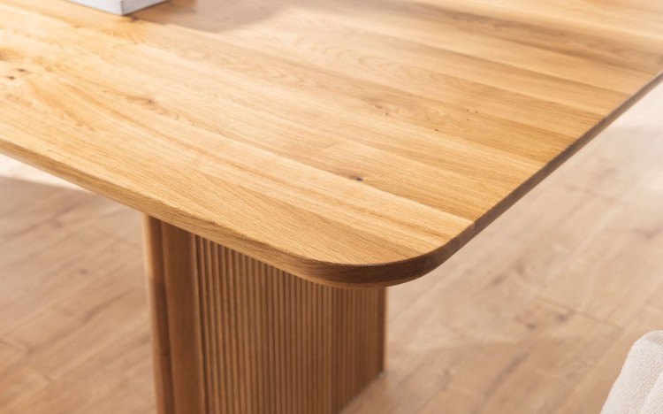 Artigiano - Dining Table Ribbed Legs Solid Wood Oak, Beautiful and Natural3