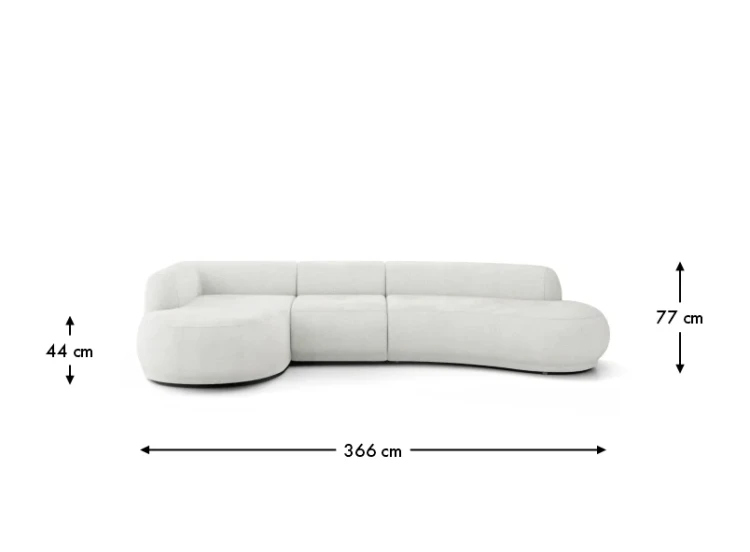 GIO 3-seater corner sofa, Upholstered and Stylish by MEK design- dimension
