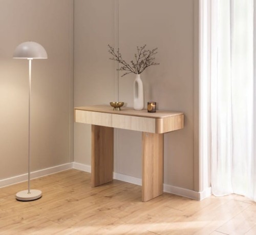 Artigiano- Console Table Solid Oak Wood with Quartz Fronts by MEK design