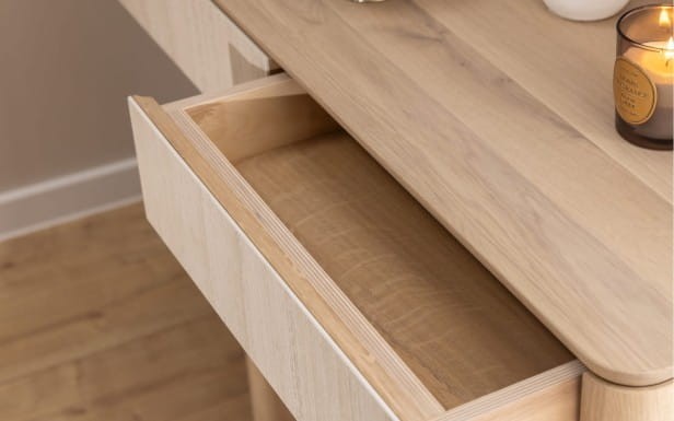 Artigiano- Console Table Solid Oak Wood with Quartz Fronts by MEK design2