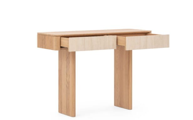 Artigiano- Console Table Solid Oak Wood with Quartz Fronts by MEK design-open