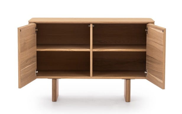 Artigiano- Commode Solid Oak Wood with Sintered Quartz Fronts, 2doors or 3doors- 2 doors open