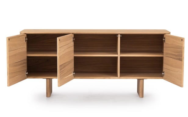 Artigiano- Commode Solid Oak Wood with Sintered Quartz Fronts, 2doors or 3doors- 3doors open