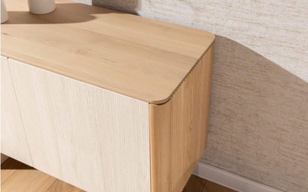Artigiano- Commode Solid Oak Wood with Sintered Quartz Fronts, 2doors or 3doors