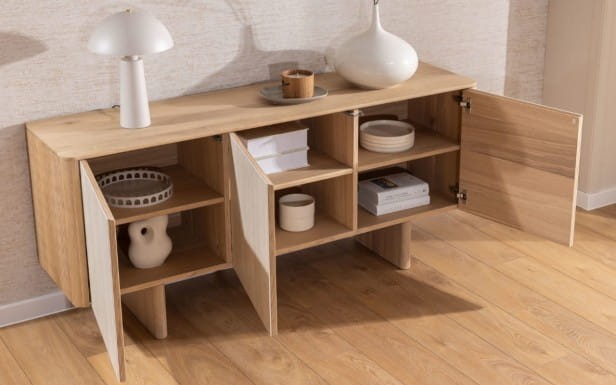 Artigiano- Commode Solid Oak Wood with Sintered Quartz Fronts, 2doors or 3doors by MEK design-3doors