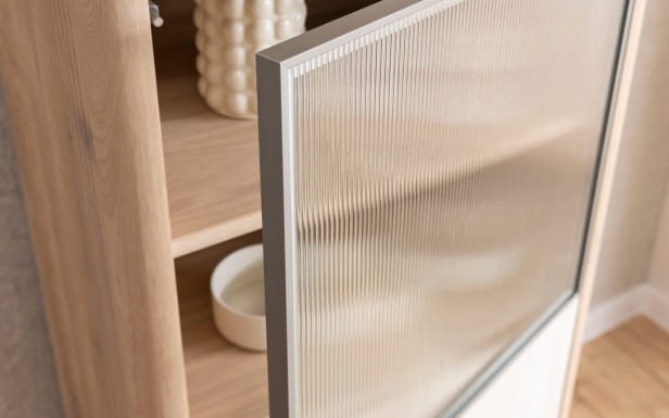 Artigiano- Display Cabinet Solid Oak Wood with Sintered Quartz Fronts, Luxury and Timeless4