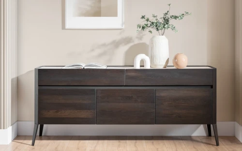 Bellagio-  Sideboard Solid Oak Wood with Sintered Quartz Top by MEK design