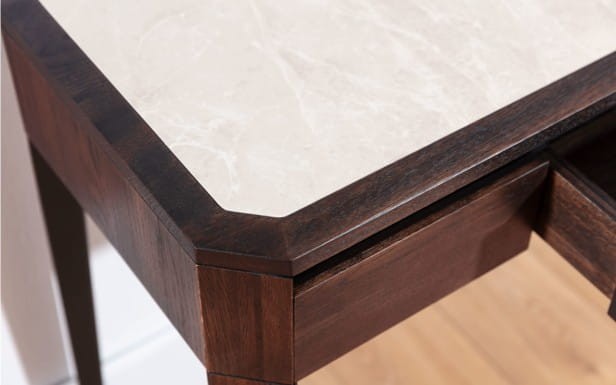 Bellagio-  Designer Console Table Solid Oak Wood with Sintered Quartz Top by MEK design2