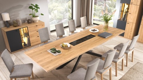 Alentejo - Solid Oak Dining Table Extendable with Natural Decor by MEK design- set