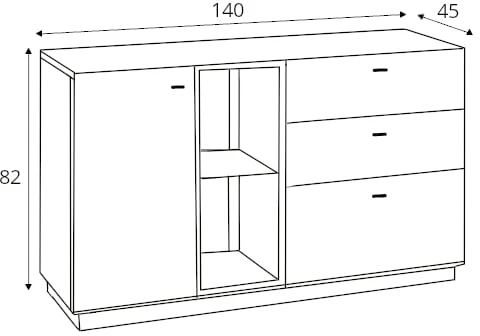 Alentejo solid oak chest of drawers – a spacious chest of drawers by MEK design- dimension