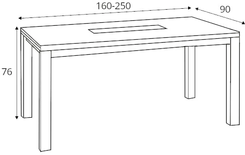 Alentejo - Dining Table Extendable,  Solid Oak with Natural Decor by MEK design- dimension